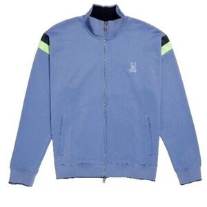Psycho Bunny Mens XXL Doyers Track Full Zip Jacket Bal Harbor Blue NWT